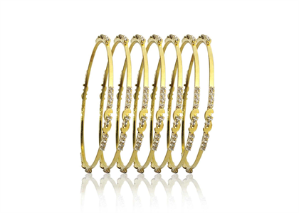 Gold Plated CZ Studded Bangles